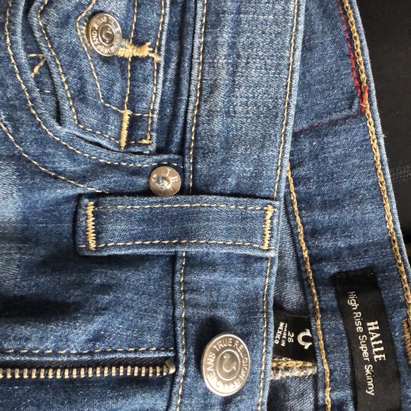 TRUE RELIGION (26) Halle High Rise SN Flap Raw Hem - Picture 4 of 12